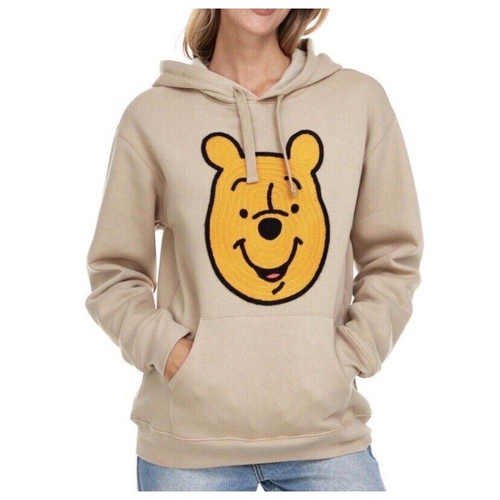 Disney Winnie The Pooh Hoodie Pullover Sweater 3D Crochet Women's Size Large